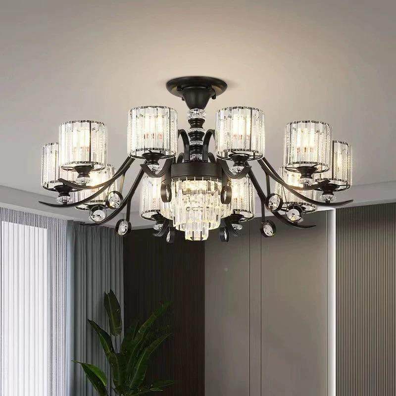 2025年高新款轻奢厅吊灯简201约大气自建房别墅档餐厅卧室水客晶