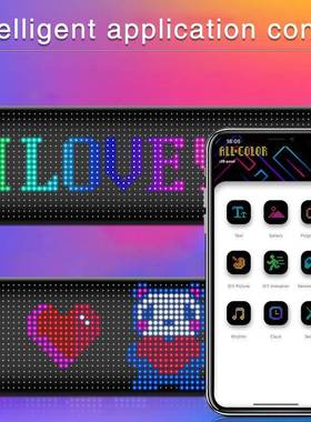 汽车led车载柔软屏性20x64led智能车后窗像素贴画RP1035文字显示