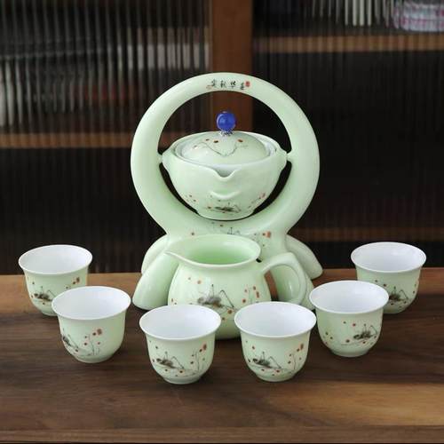 懒人泡简茶器自动茶具壶套装家用约厅逍遥泡茶客陶瓷555555创意防