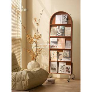 动杂志轻架全身镜中古实全木穿衣镜身镜可移落地镜家SLY用试衣镜