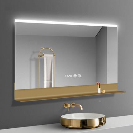 宿智能浴光室镜led发酒店民洗漱台化妆595置镜壁挂带物架卫生间镜