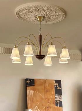 法式复全古白色陶灯瓷吊241美式铜中主卧室餐厅客厅设计古玻璃奶