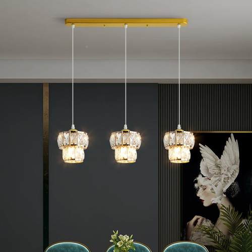 202餐3年款厅25984灯吊灯三头现代水简约饭厅吧新台轻奢网红晶饭