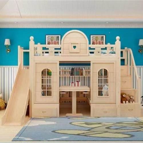 ij儿童多床上滑下床高低子母床双功能书桌床无品牌/实木床上下铺