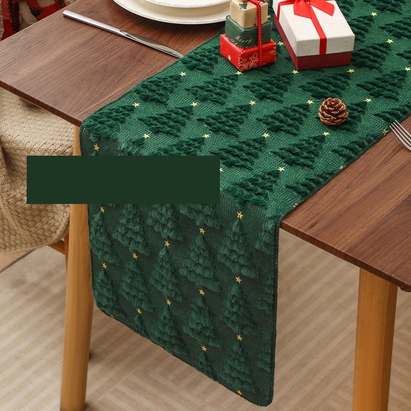 Christmas table runner napkin cloth新款圣诞树星星款桌旗桌布