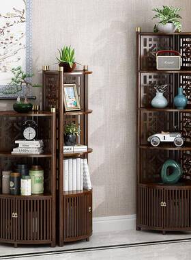 新式转角柜落地客茶厅墙角柜具收纳架IWI中角落形书柜卧室三角角