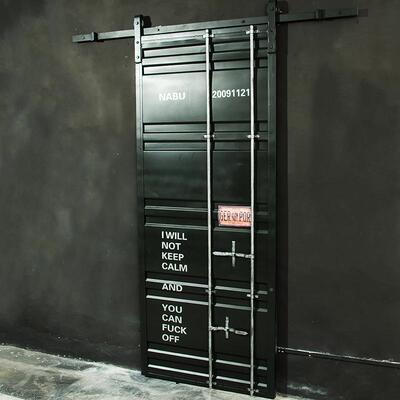 铁箱艺复古工业门风集装门谷仓吊轨推拉滑轮NJ-20200厨房卫门生间