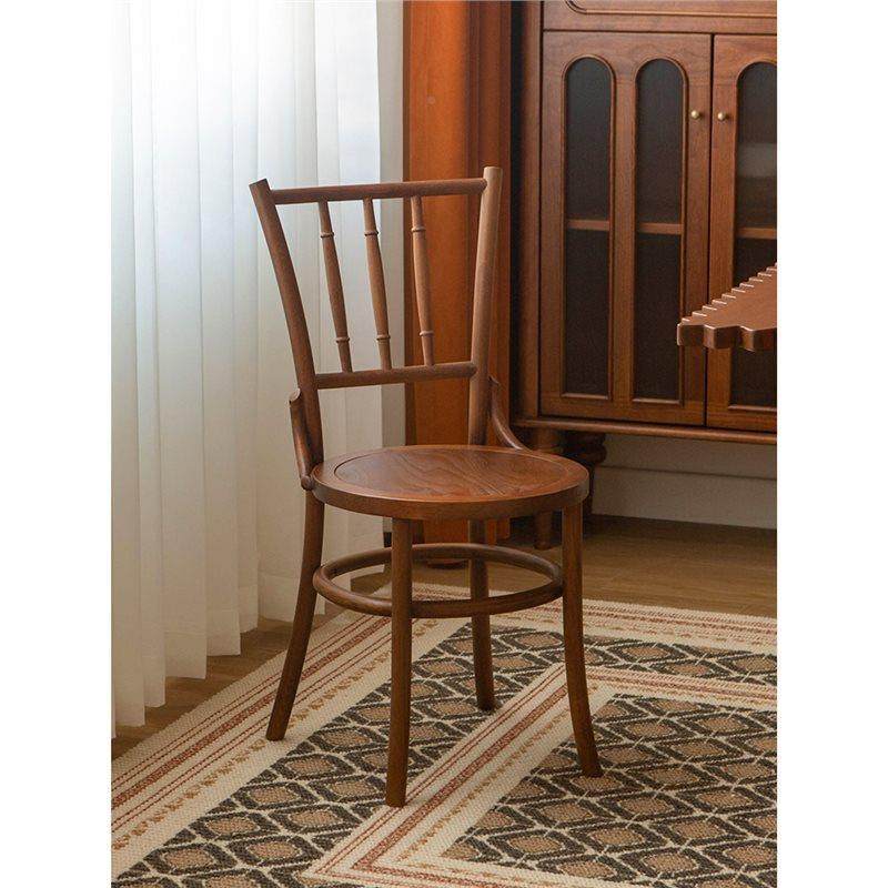 法式复古in椅geshj6tae餐椅gv实木中古色休闲索耐特