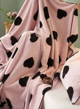 复古发四季毯舒棉绒双面提花子RIR午睡毯办公室秋冬厚季加沙毯盖