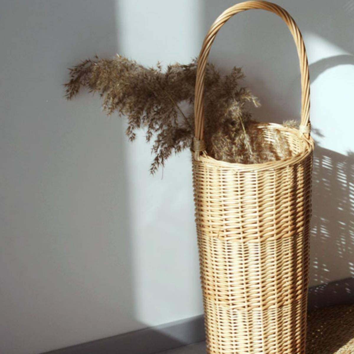 柳编藤编雨伞收GUU纳桶收编纳架图纸收收纳手工织创提式纳篮纸意,鲜花速递/花卉仿真/绿植园艺,其它园艺用品,淘宝优惠券,粉丝福利购,淘宝优惠卷