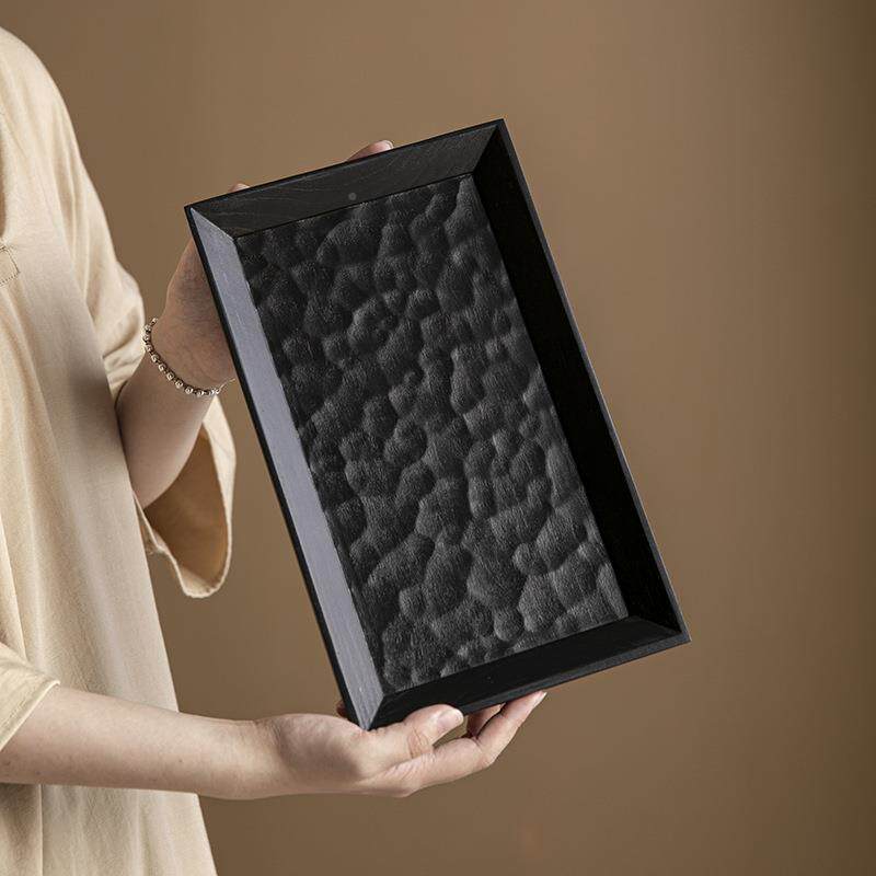 海桑海24JS10-0月樱桃木茶托方盘长茶具配件茶干泡盘中式小茶台秋