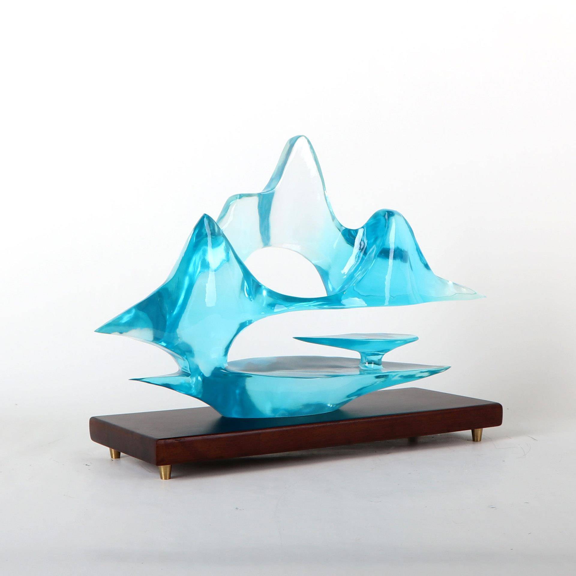 玄软新中式轻奢树脂云山雕塑MC-TY-55摆件店样板间酒书房关台办公