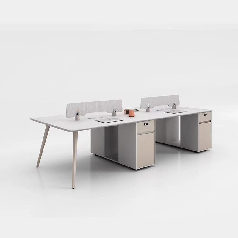 1.米555台式员办公桌EO级职板式办公桌组2现代简合约单人电脑桌