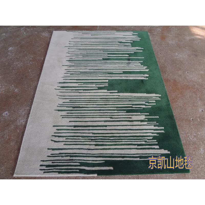 现简约绿色方长形XBN格子中房式样板代客厅茶几沙发地毯卧室客房