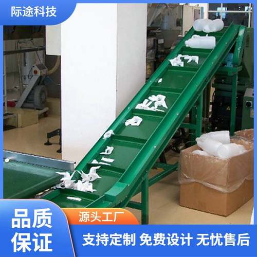斜坡流水线爬坡皮带输送机食品挡边挡板输送带