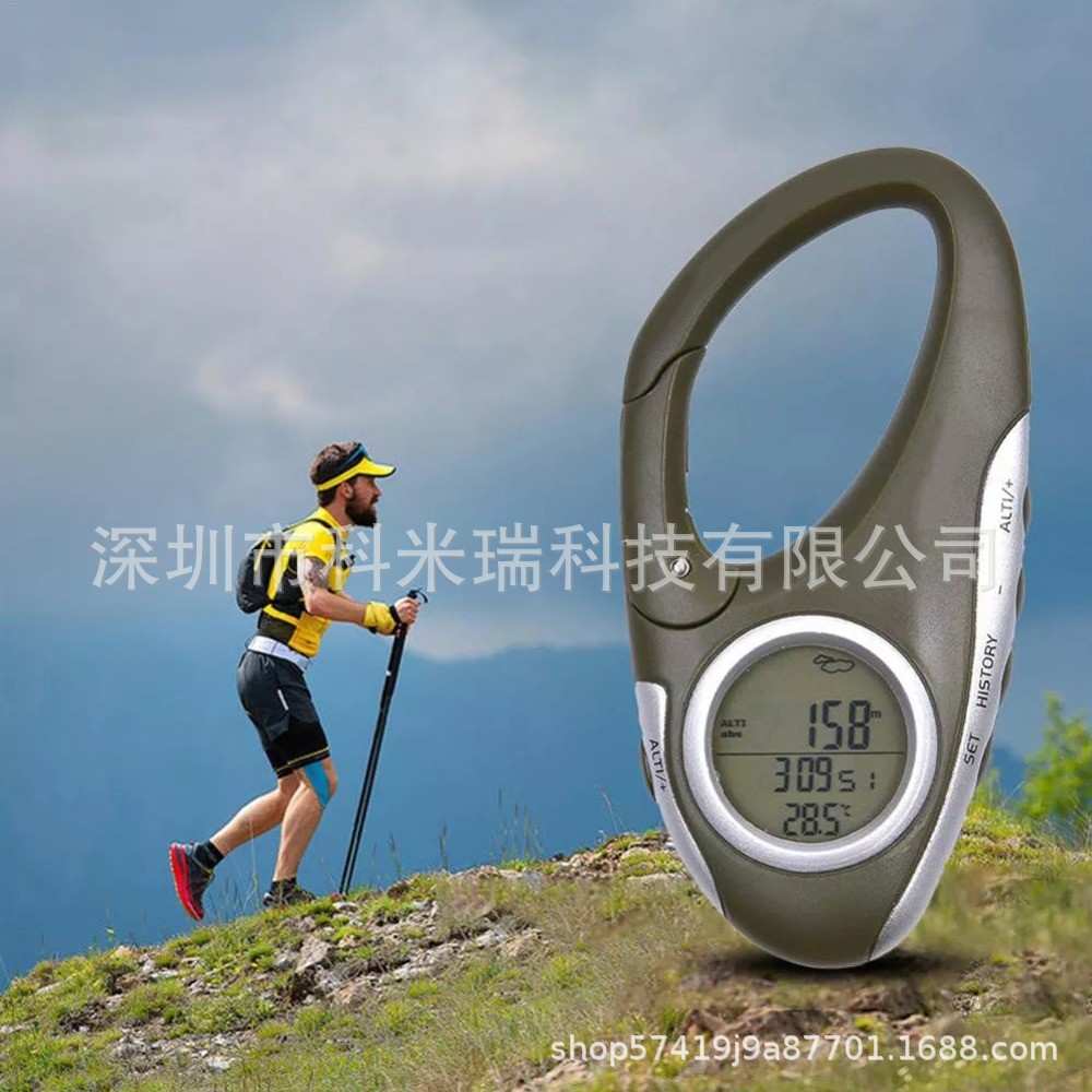 亚马逊户外气压计钓鱼高度计登山扣海拔手持万用表温度