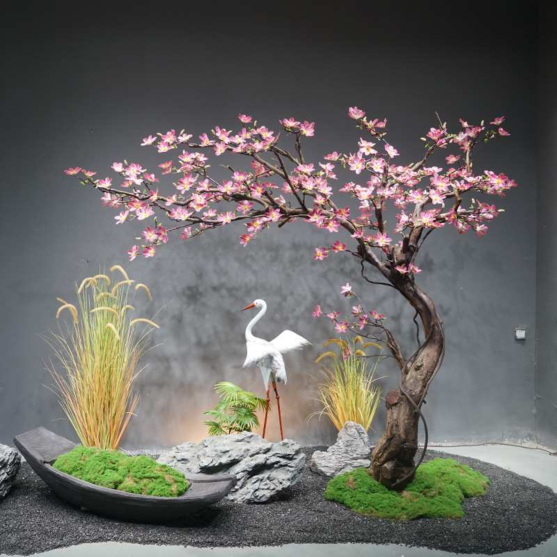 仿真玉兰花树绿植室内造景商场橱其它园艺用品