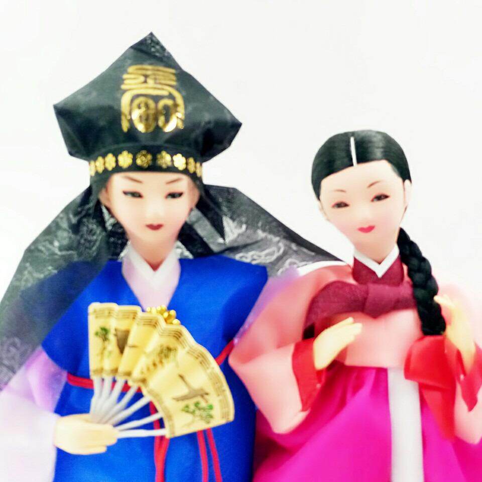 韩国韩服人偶摆件情侣可爱娟人新郎新娘结婚新婚礼品婚庆婚房布置
