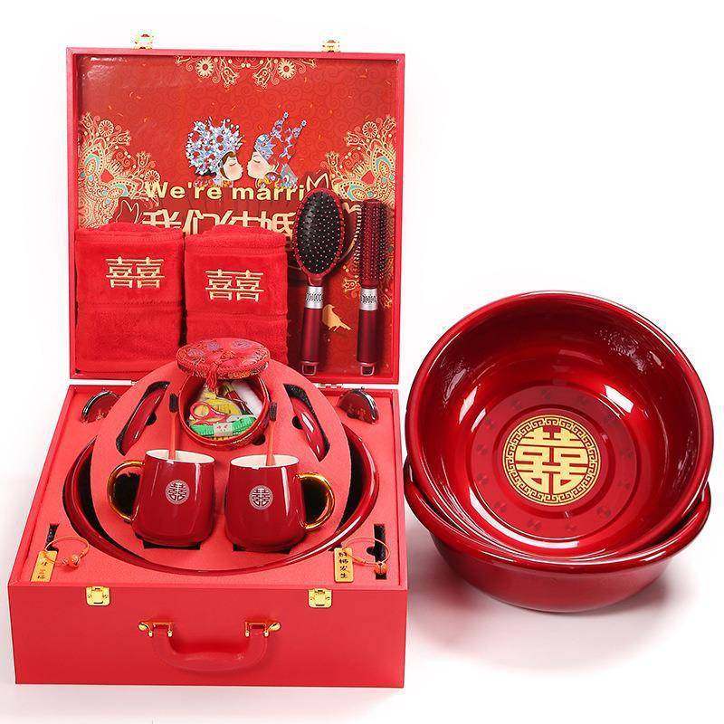 结婚女方陪嫁套装婚礼新娘嫁妆备婚物品高档洗漱喜盆婚庆用品大全,节庆用品/礼品,陪嫁用品套装,淘宝优惠券,粉丝福利购,淘宝优惠卷