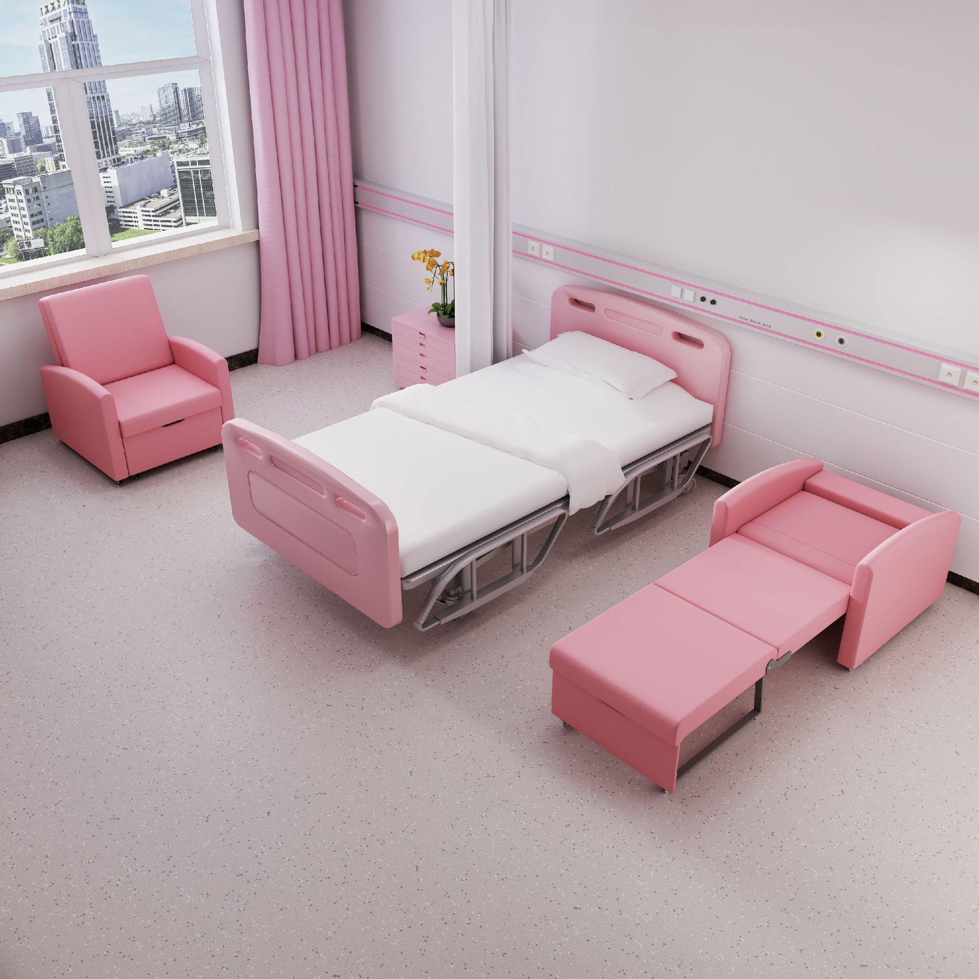 陪护沙发病房专用单人位沙发陪护床折叠床VIP陪护椅 医养家具