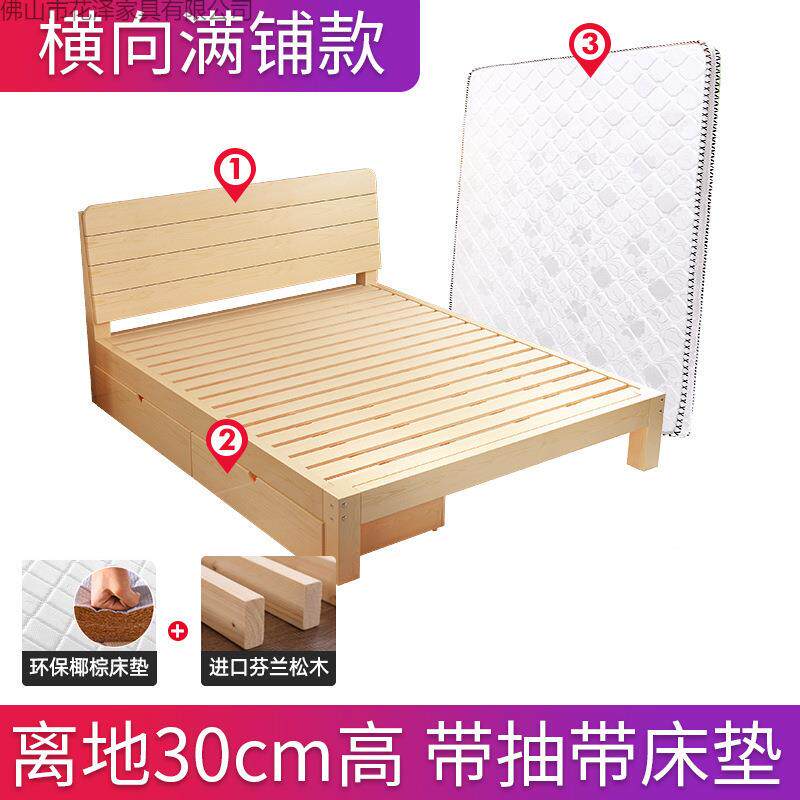 木床1.5米床架双人床经济实型简易人床1.SMC012m现代简单约81.出