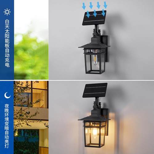 户外壁灯防水别墅庭院灯接电太阳能现代柱子大门两侧花园室外墙灯