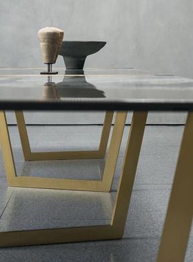 Baxter意式极简大理石餐桌轻奢餐桌椅组合别墅大平层餐厅超长饭桌