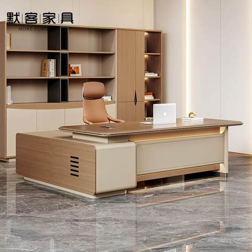 办公桌老板桌简约现代总裁桌办公室家具广东轻奢经理大班台主管桌