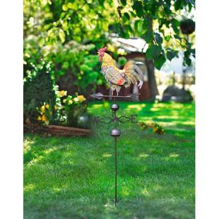 欧洲风224277格风彩绘鸡装向标花插乡村风格花园公饰