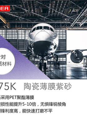 75K7陶磨料薄膜紫砂56孔干磨湿磨寸5寸6孔P植绒自粘砂纸打磨汽瓷