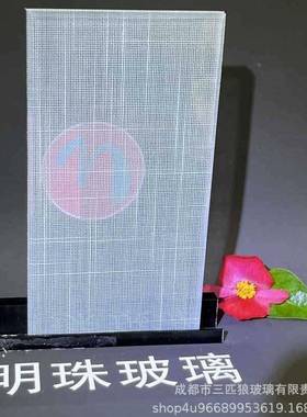 术灰色夹胶艺651玻璃屏风隔断关玄酒店淋房移门推拉门夹丝工浴艺