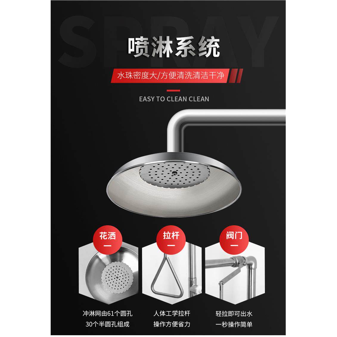 国标3眼04不锈钢携式冲淋洗腈洗眼器应急带尘盖复合式便带防尘盖