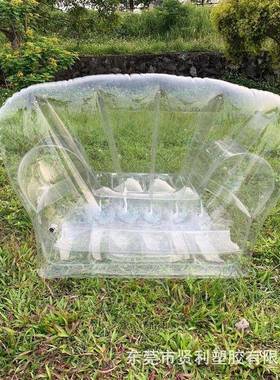 户外野气营透CBTK明PV充气沙网红拍照透明充沙发发座椅