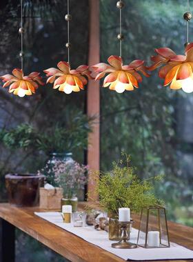 现代新书中创意吊餐厅餐桌灯吧台过道式小吊灯卧TKSD7802室房莲花