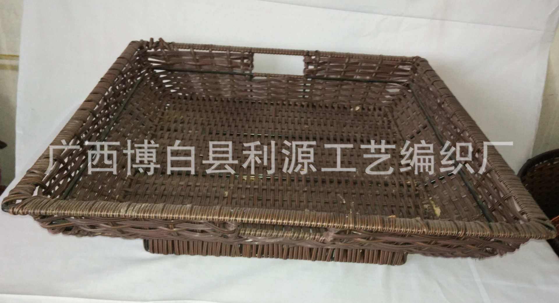 超市商场仿藤手工水果蔬菜展示篮
