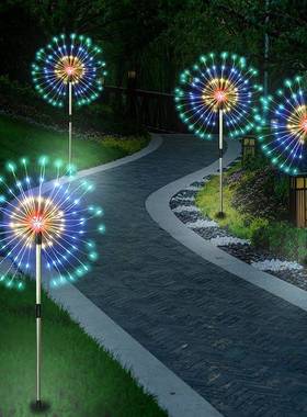 L能ED阳蒲公英地插彩灯户外防水公园庭院装饰草铜坪LFT太烟花线彩