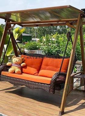 户外ZSR双人吊床秋庭千院摇铁荡秋千室外室内小院摇篮家用花园艺