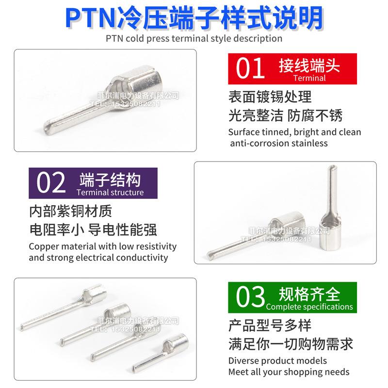 TN/PTV1.5-10/无品牌/1.25213/2-18/5P.5-13针型裸端子-线鼻紫铜