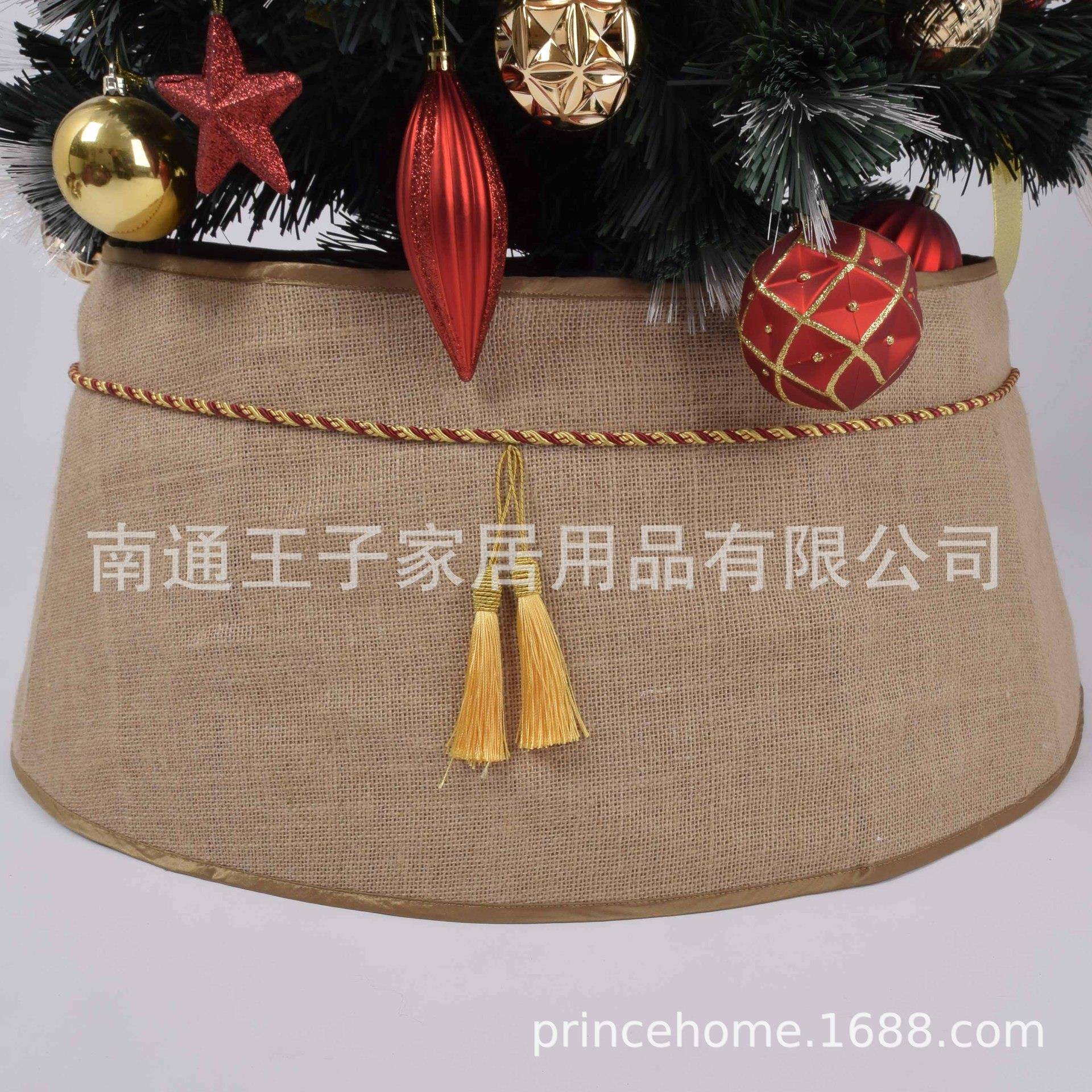 立体亚麻流可折苏圣诞假日节844日派对装饰树裙叠圣诞饰装树领