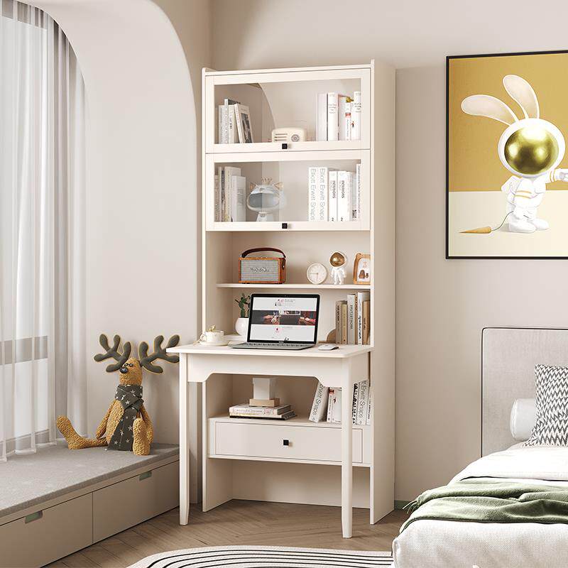 木折叠转书桌书架一体实用角电脑桌家台式儿童书房组合学习桌9685