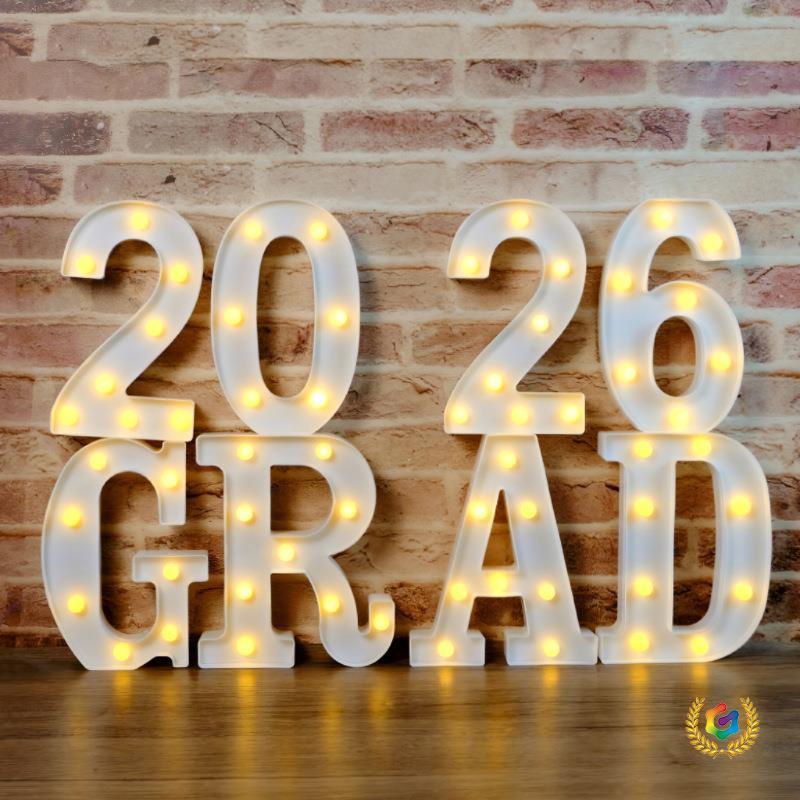 2026毕业拍照Grad字母LED灯