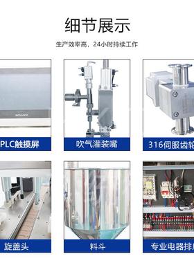 直线头服ktd-g781齿轮泵灌装机单+板链伺服锁盖伺机