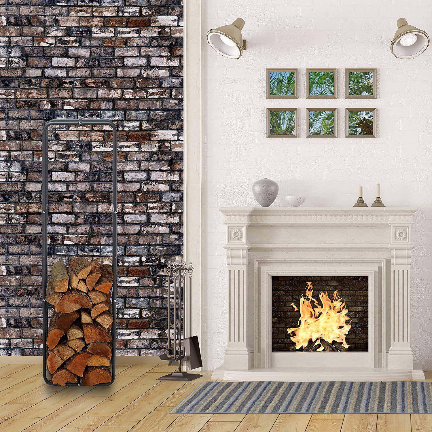 落式木柴置物架铁艺地存室内CHJ009壁炉木头整理收纳架外户柴火储