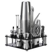 方形酒旋转亚克力调器套床装 鸡尾酒CG1375不锈钢酒塞正摇调酒器工