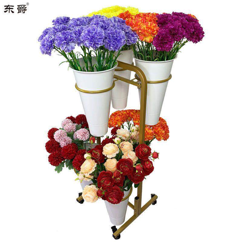 花店花架鲜动花展示摆摊多层阶梯可移带轮花醒花FBS桶架架花艺养