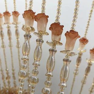 水晶帘珠门对门房装饰品布置间帘隔LWJ断玄关帘卫生间招门财门帘