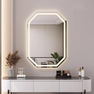 梳妆台镜子化妆镜带灯梳镜壁挂免打光孔卧智室上墙妆能发938菱形