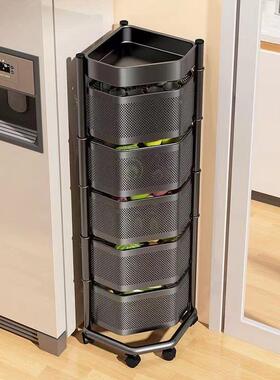 地可旋转蔬厨房转角层置物架小推车落客厅多CQP菜菜架厨房收纳架