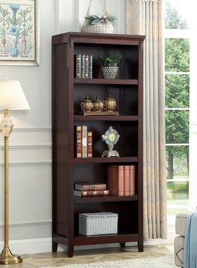 cs美式物100123书实木书柜组合一架体整墙落地书家用客橱厅储物收