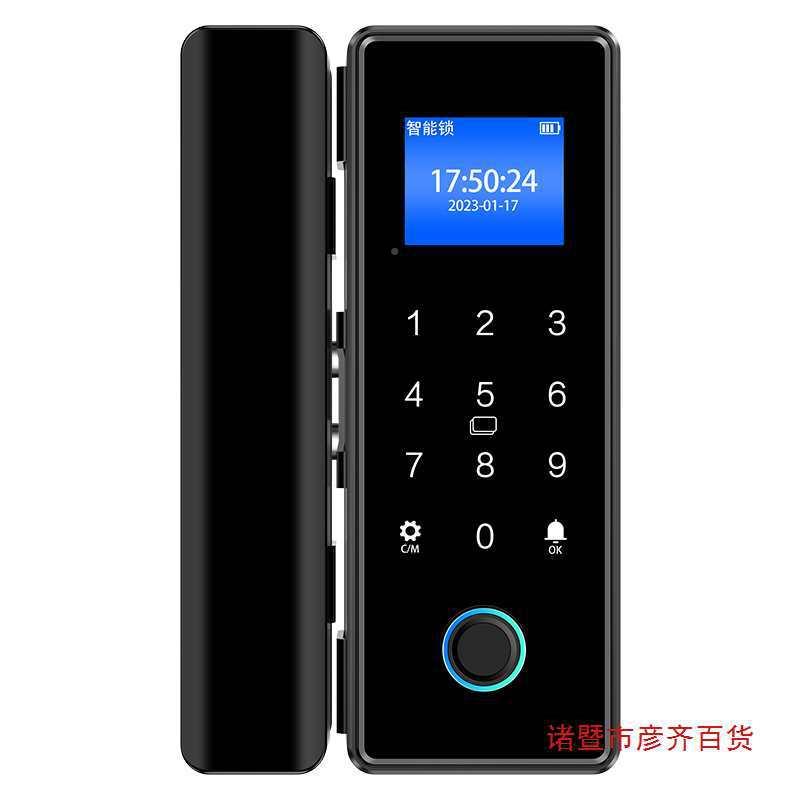 办公能室玻璃门指双纹锁双门开有店铺门店智K500密码门框锁